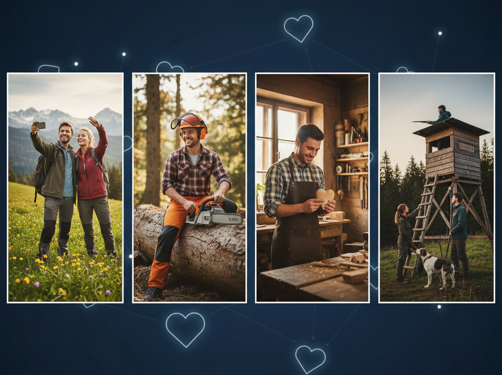 Bei und sind Singles auf Partnersuche wie Handwerker, Forstarbeiter, Handwerker, Jäger. Alle die mit Natur und Hanwerk zu tun haben sind bei uns auf der Suche