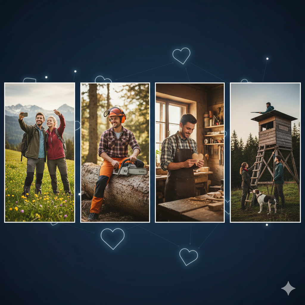 Bei und sind Singles auf Partnersuche wie Handwerker, Forstarbeiter, Handwerker, Jäger. Alle die mit Natur und Hanwerk zu tun haben sind bei uns auf der Suche