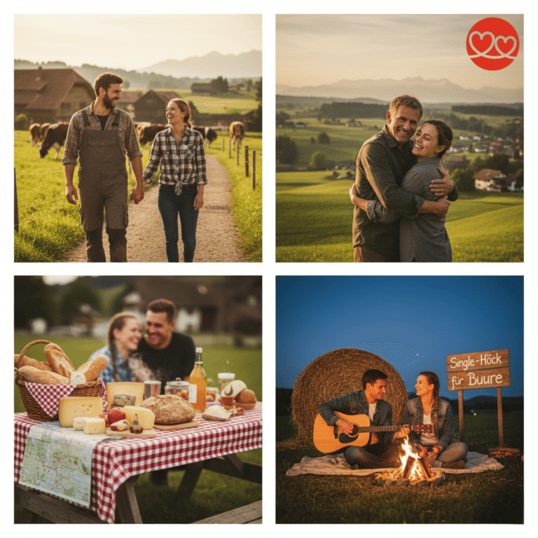 Schluss mit "Dating-App-Burnout". Entdecke die besten Single Events für Landwirte & Singles vom Land in der Schweiz – von Wanderungen bis zu Dorffesten.