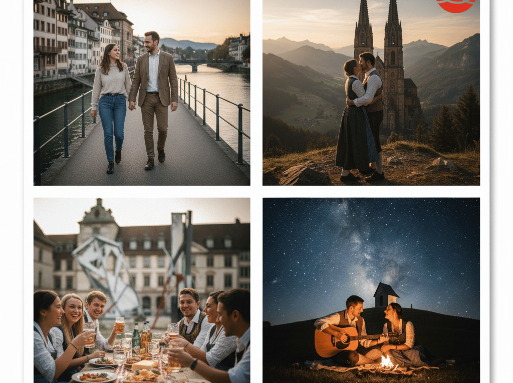 Finde die besten Date Ideen, Single Events und Tipps für die Partnersuche in Basel. Entdecke romantische Orte am Rhein und in der Altstadt für dein Date.