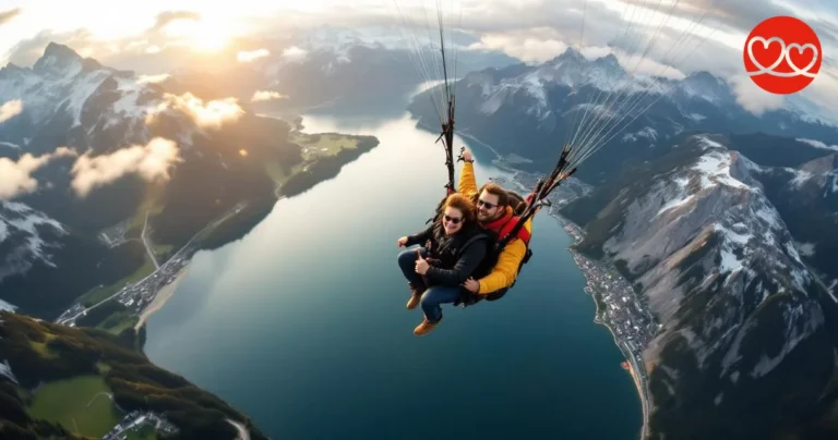 Singles und Dates in Interlaken – Paar beim Paragliding